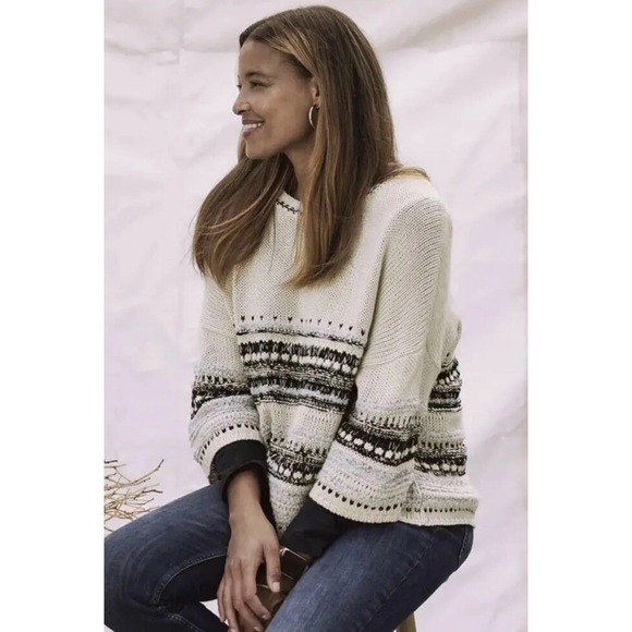 Matilda Jane Womens Good Hart GH Drop Azle Sleeve Striped Sweater Medium New - Picture 2 of 3